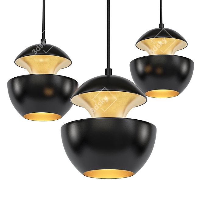 Ultra Black Pendant Light 3D model image 1