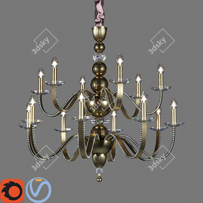 Title: Gessy Visionnaire IPE Chandelier 3D model image 3