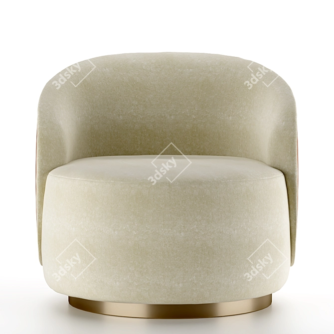 Elegant Anabelle Armchair by Fendi 3D model image 2