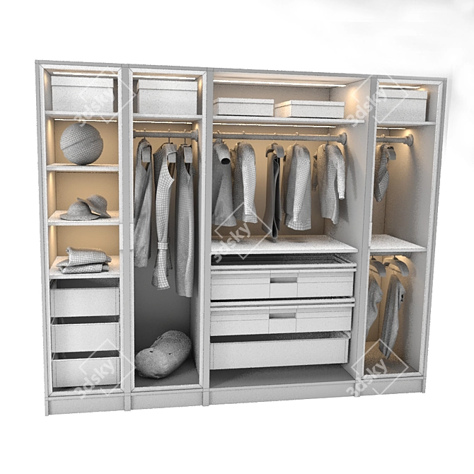 Modern Wardrobe Set 3D model image 5