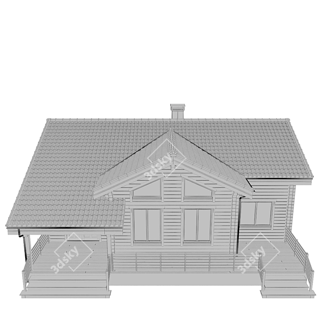 Cozy Log Cabin Retreat 3D model image 5