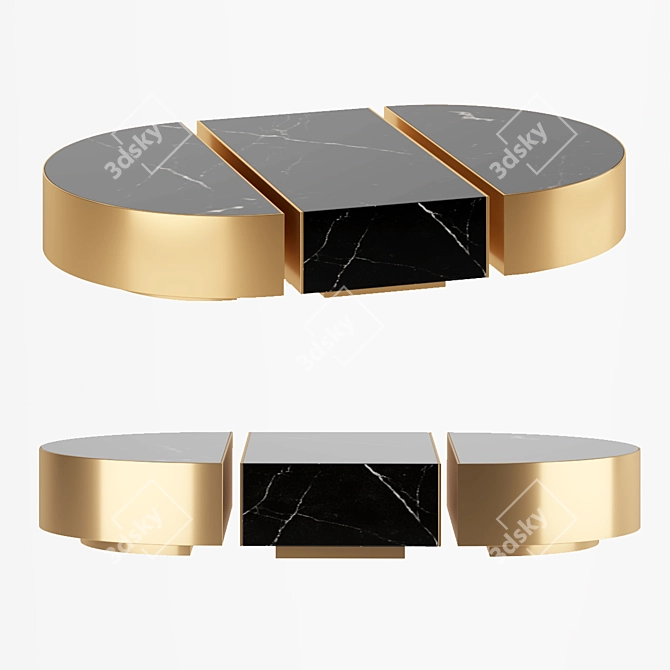 Eclipse Marble Coffee Table: Luxury in Your Home 3D model image 1