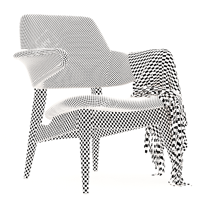 Vintage VAN Teeffelen Armchair 3D model image 5