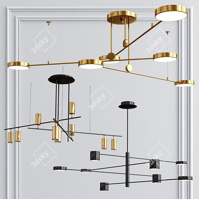 Luxury LED Pendant Chandelier Collection 3D model image 5