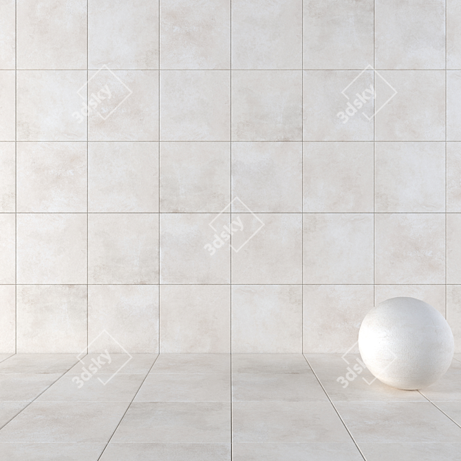 Modern Concrete Wall Tiles Set 3D model image 1