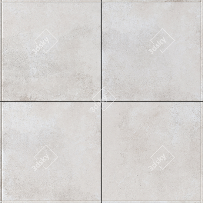 Modern Concrete Wall Tiles Set 3D model image 2