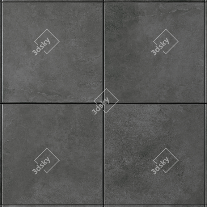 Anthracite Concrete Wall Tiles: Superior Suite 3D model image 2