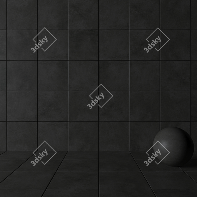 Anthracite Concrete Wall Tiles: Superior Suite 3D model image 3