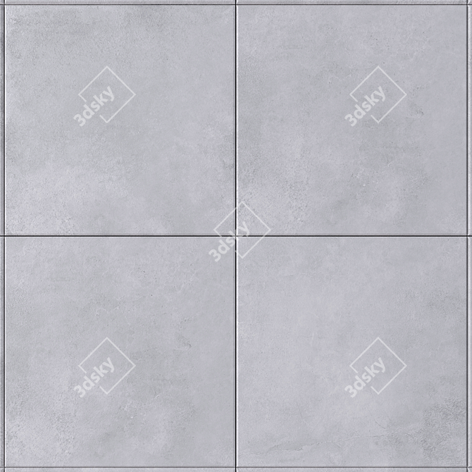 Urban Elegance: Suite Gray Concrete Tiles 3D model image 2