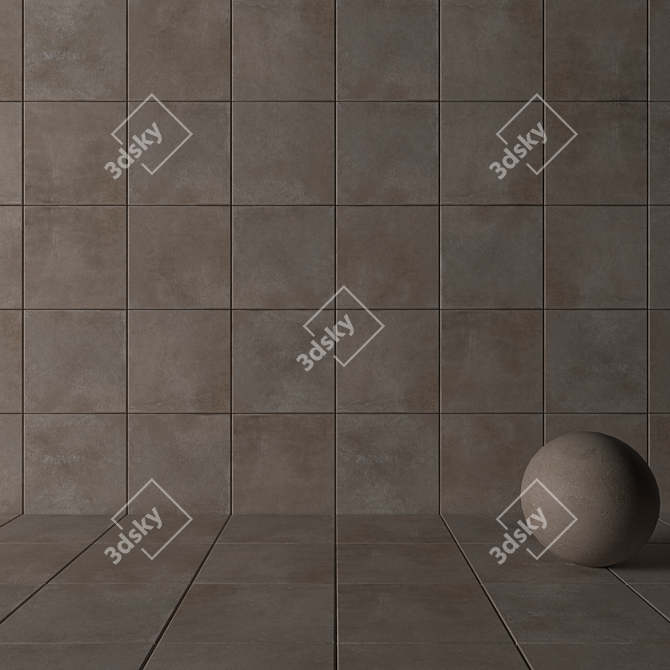 Trendy Taupe Concrete Wall Tiles 3D model image 3