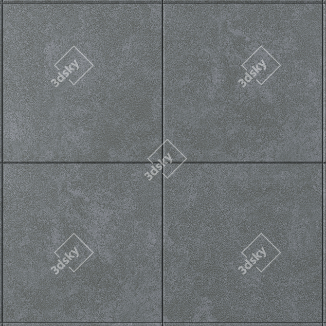 Wind Dark Concrete Wall Tiles Set 3D model image 2