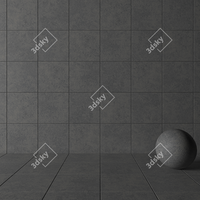 Concrete Wall Tiles Wind Gray 3D model image 3