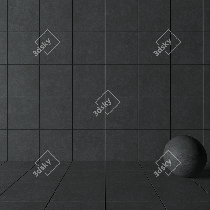 Modern Concrete Wall Tiles Set 3D model image 3