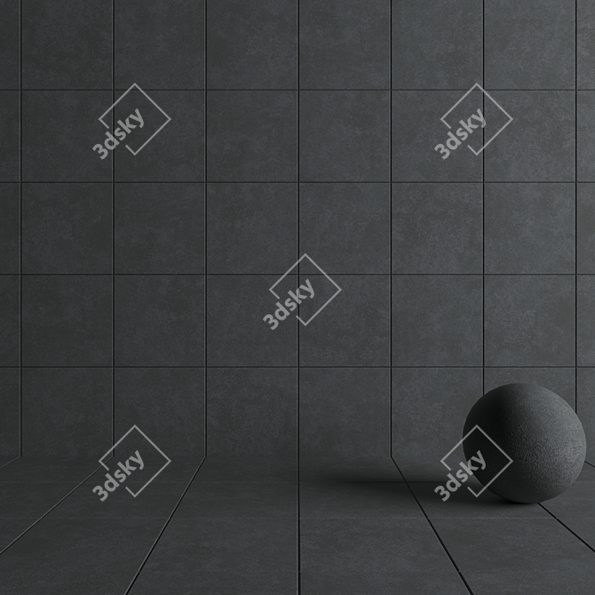 Modern Concrete Wall Tiles Set 3D model image 4