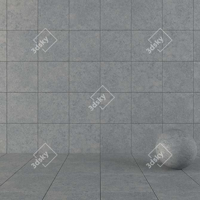 Wind Grey Concrete Wall Tiles - Set of 2 3D model image 1