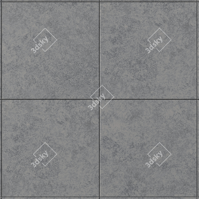 Wind Grey Concrete Wall Tiles - Set of 2 3D model image 2