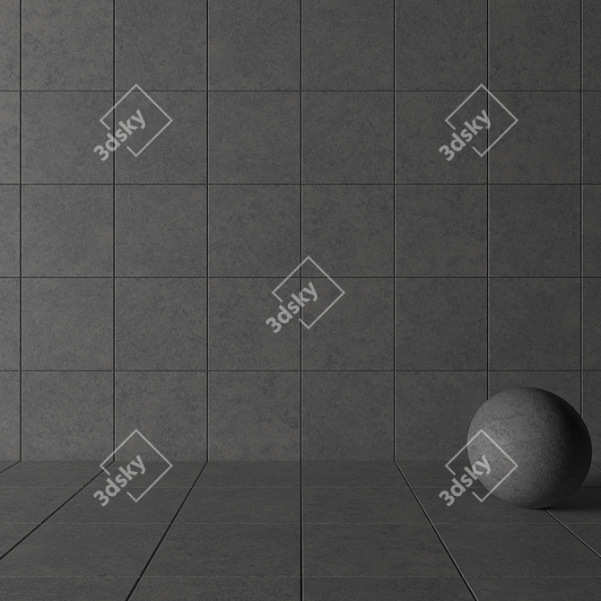 Wind Grey Concrete Wall Tiles - Set of 2 3D model image 3