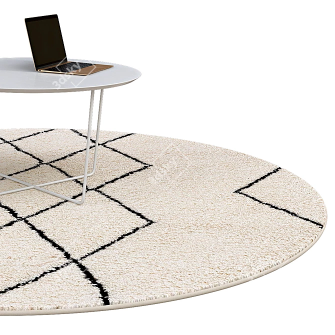 Archive Circle Rugs: Quality Textures 3D model image 2