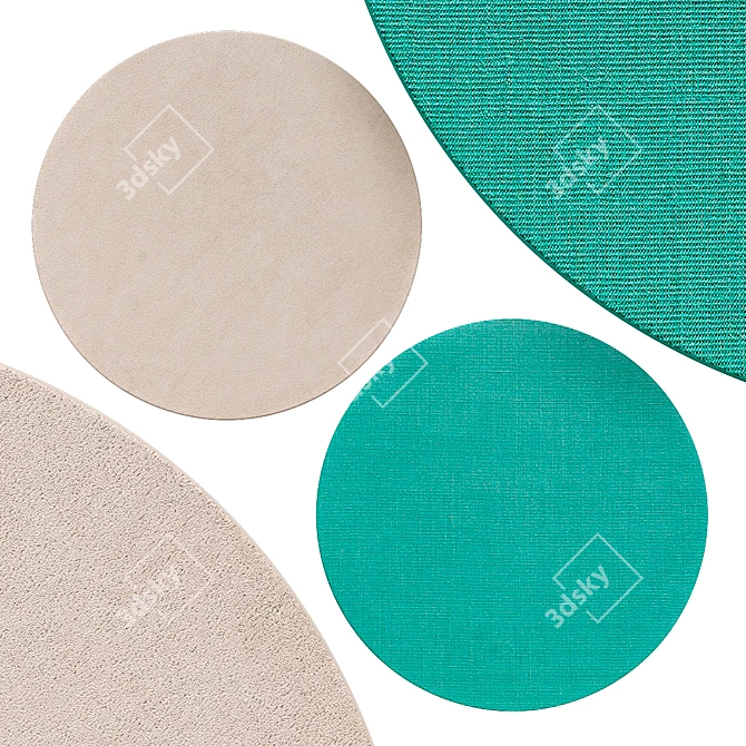 Premium Circle Rugs | Number 012 3D model image 1