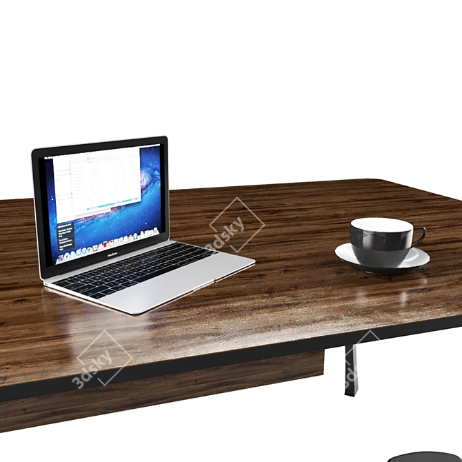 Elegant Manager Work Desk 3D model image 4