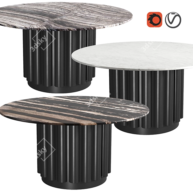 Elegant Eden Rock Dining Table 3D model image 1