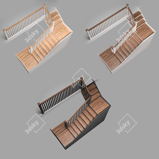 Compact Staircase with Hidden Pantry 3D model image 5
