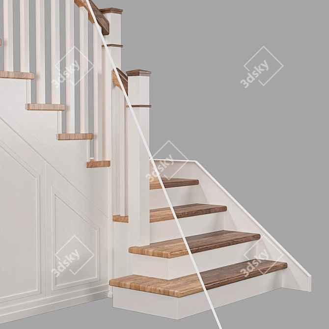 Compact Staircase with Hidden Pantry 3D model image 6