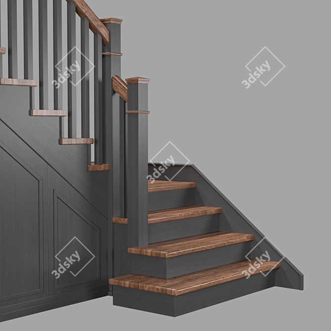 Compact Staircase with Hidden Pantry 3D model image 7