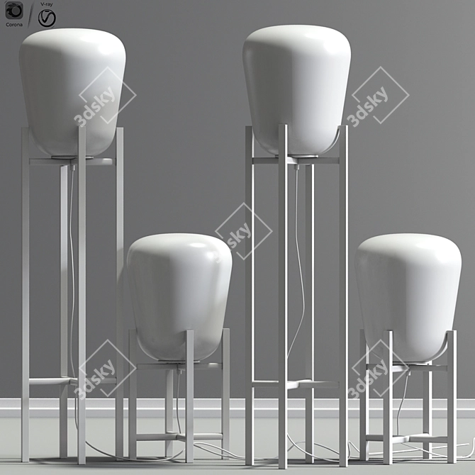 Modern Eth Benn Floor Lamp 3D model image 2