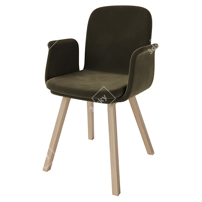 Contemporary Palm Upholstered Dining Chair 3D model image 1