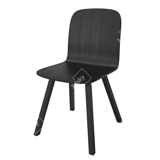 Elegant Palm Veneer Dining Chair 3D model image 3