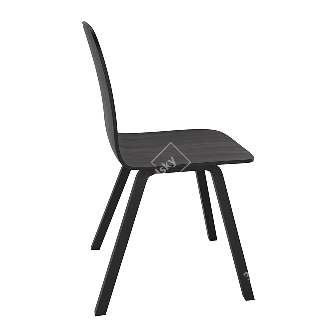 Elegant Palm Veneer Dining Chair 3D model image 4