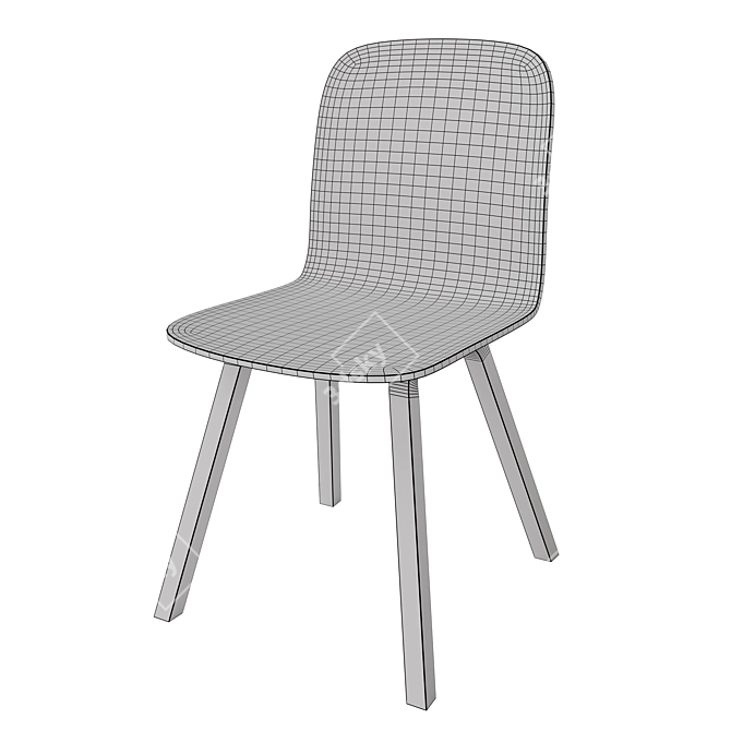 Elegant Palm Veneer Dining Chair 3D model image 5