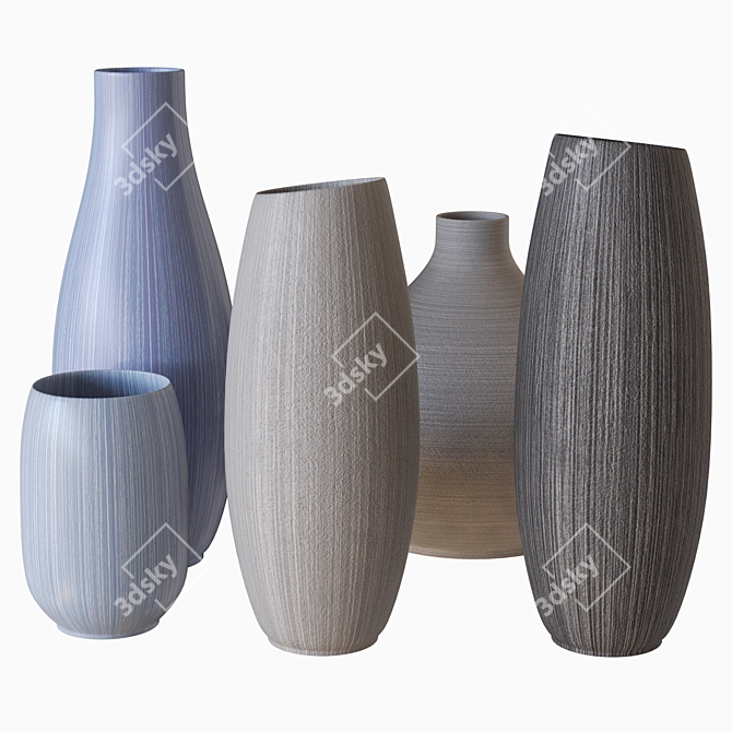 Elegant 3D Decorative Vases 3D model image 2