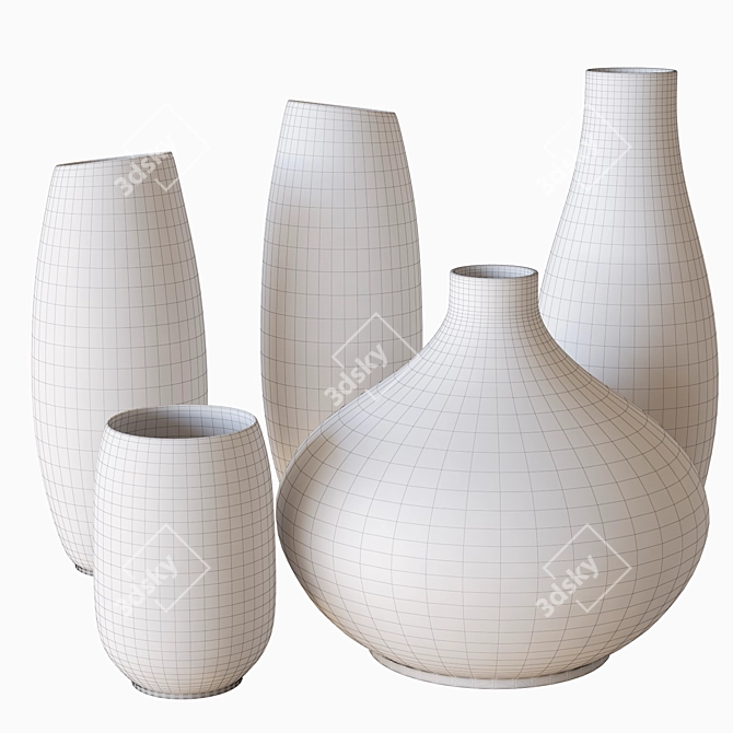 Elegant 3D Decorative Vases 3D model image 3