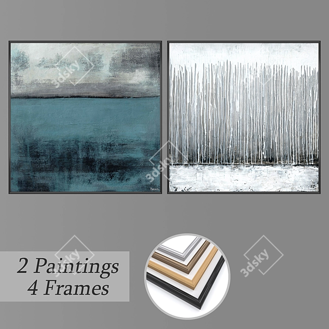 Title: Art Gallery Collection: Set of Wall Paintings 3D model image 1