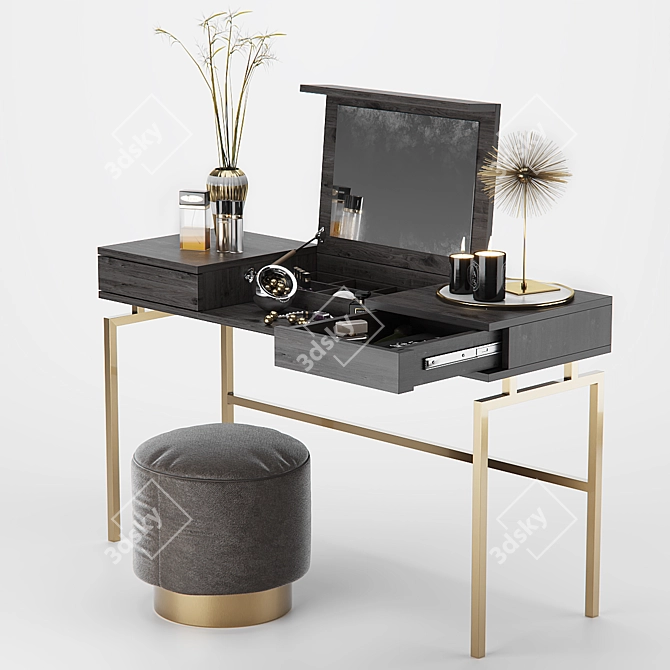 GlamStation Vanity Desk 3D model image 1