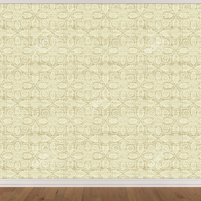 Seamless Wallpaper Set - 3 Color Options 3D model image 3