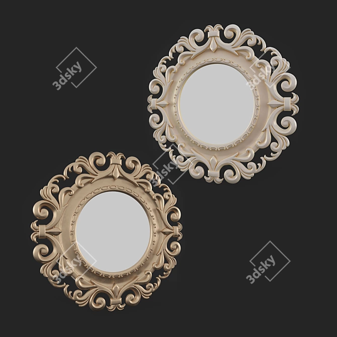 Elegant Reflective Mirror 3D model image 1