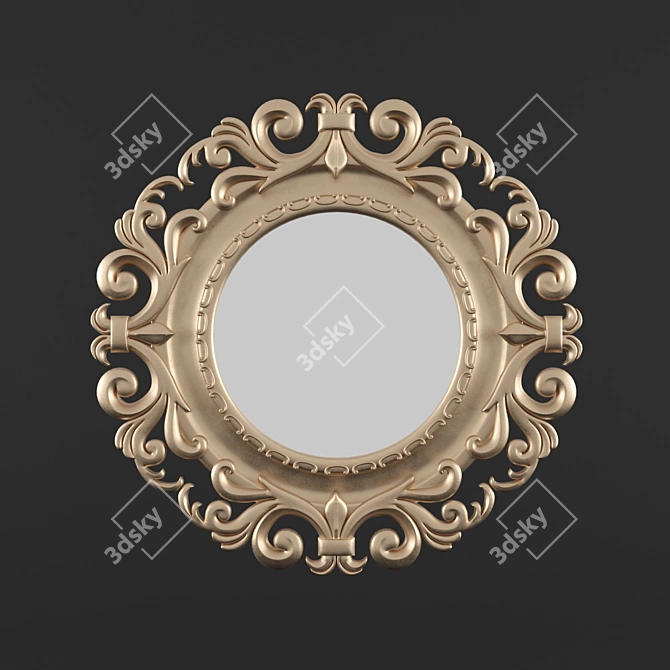 Elegant Reflective Mirror 3D model image 2