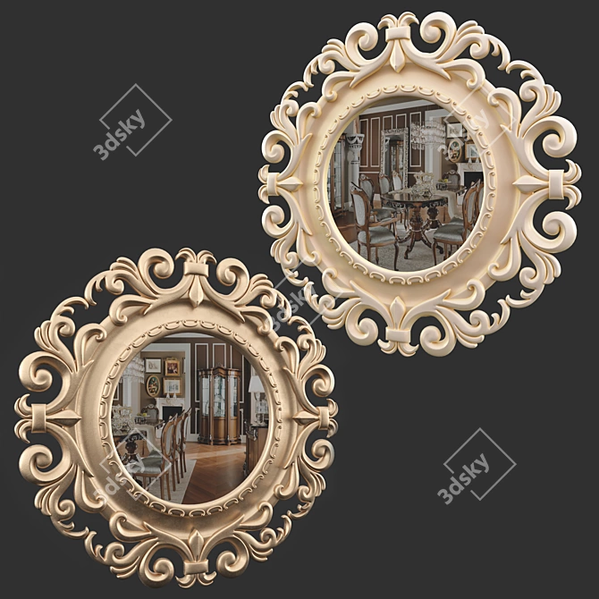 Elegant Reflective Mirror 3D model image 5