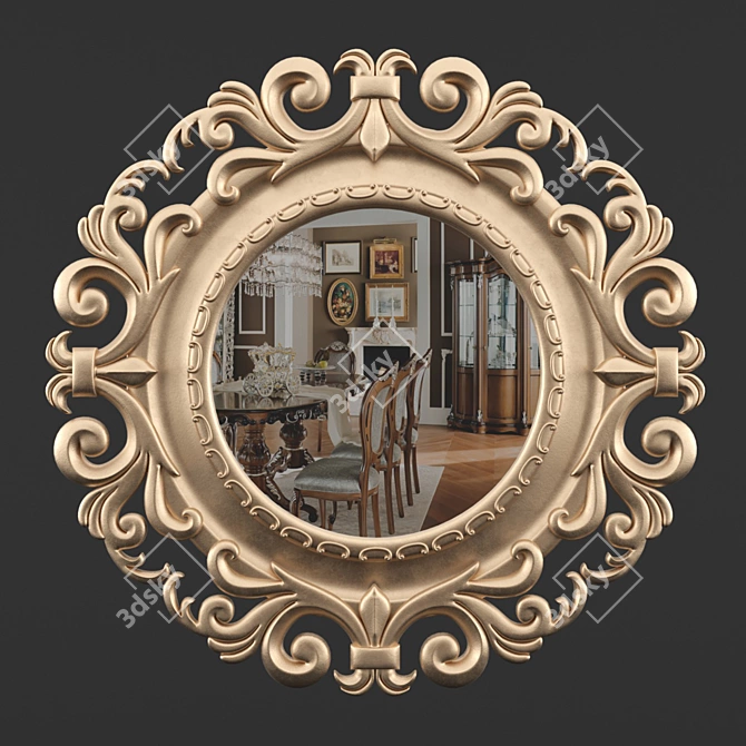 Elegant Reflective Mirror 3D model image 6