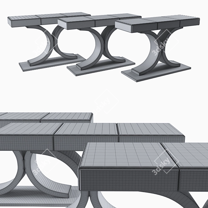 Elegant Kent Plus Console Table 3D model image 3