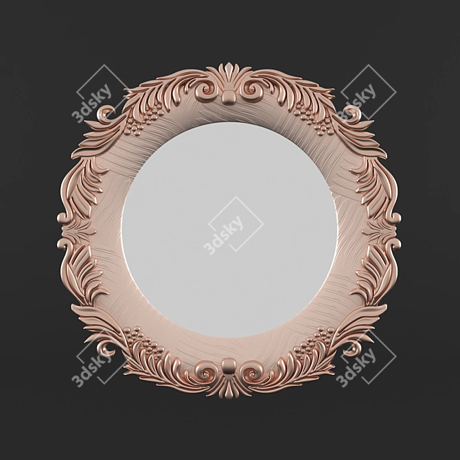 Sleek Circular Mirror: Reflect in Style 3D model image 1