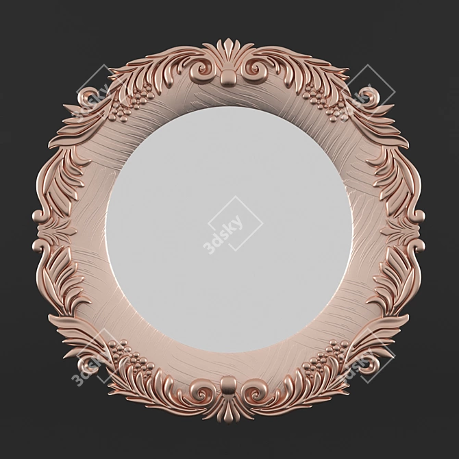 Sleek Circular Mirror: Reflect in Style 3D model image 4