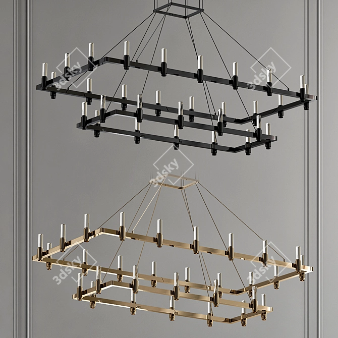 Vallao LED Chandelier: Modern Elegance 3D model image 1