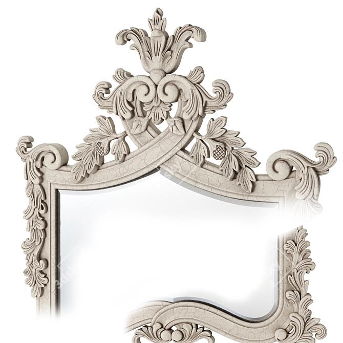 French Provencal Heart Top White Mirror 3D model image 3