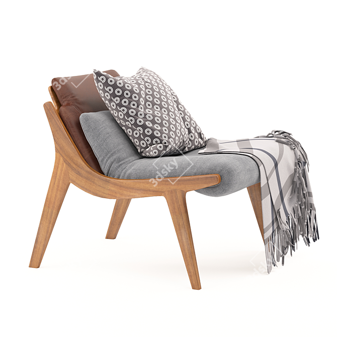 Elegant Lerici Armchair | Luxurious Comfort 3D model image 2