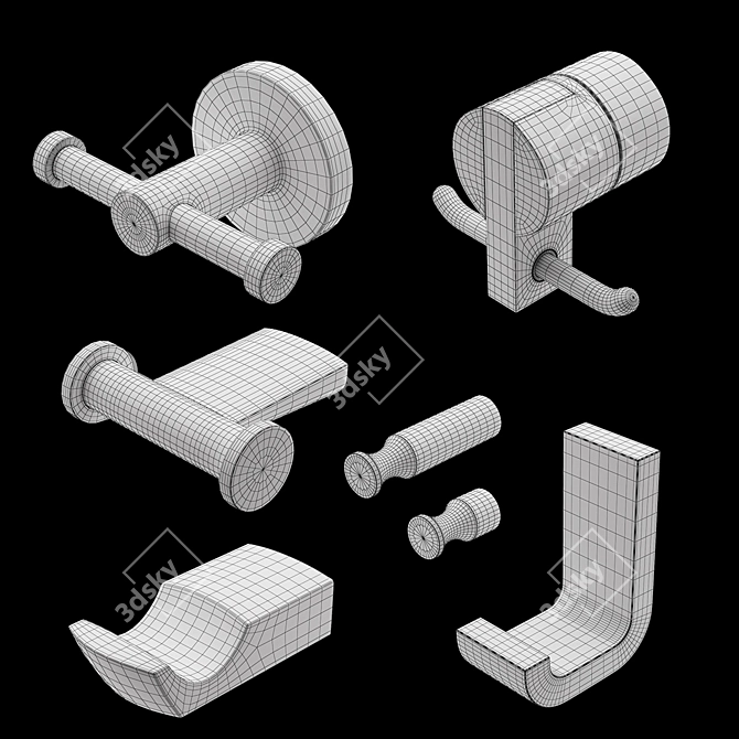 Toto Robe Hooks: Stylish Collection for Ultimate Convenience 3D model image 2