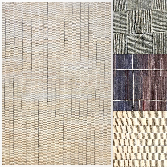 Modern Minimalist Rug: 2000mm Width, 3000mm Height 3D model image 1